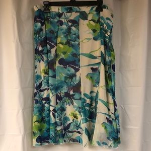 Notations Women’s Skirt Blue Green Floral Print